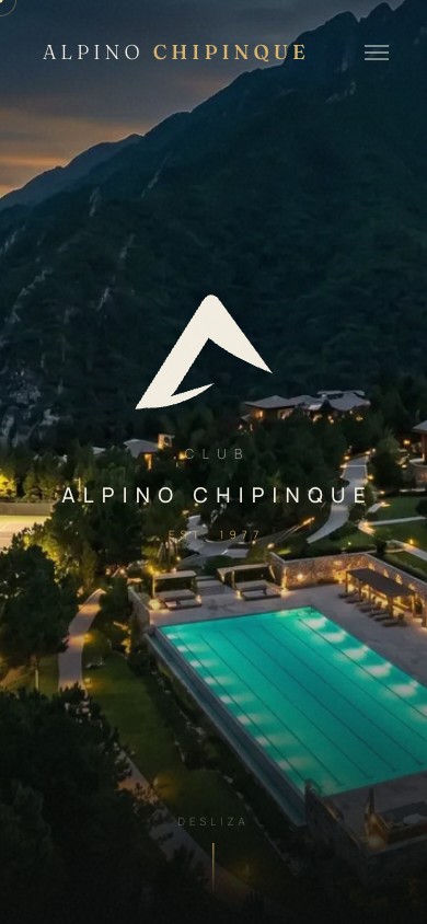Versión móvil de la página web del Club Alpino Chipinque